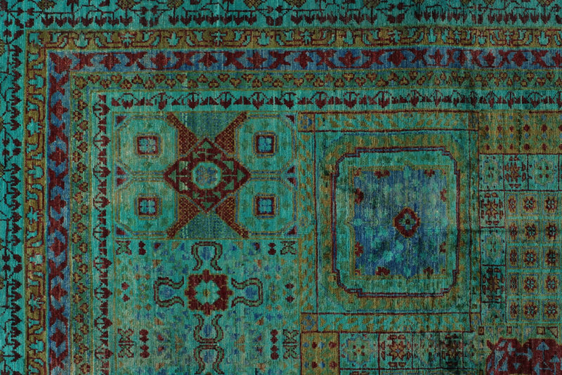 8x10 Turquoıse and Multicolor Turkish Tribal Rug