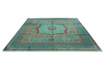 8x10 Turquoıse and Multicolor Turkish Tribal Rug