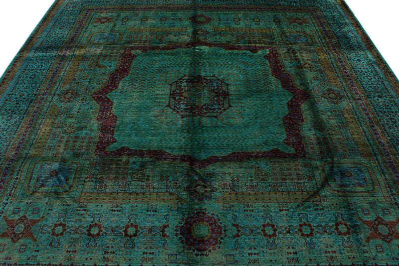 8x10 Turquoıse and Multicolor Turkish Tribal Rug