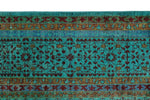 8x10 Turquoıse and Multicolor Turkish Tribal Rug