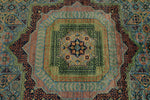 10x13 Light Blue and Navy Turkish Tribal Rug