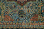 10x13 Light Blue and Navy Turkish Tribal Rug