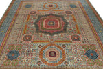 8x10 Gray and Light Blue Turkish Tribal Rug