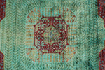 8x10 Light Green and Turquoise Turkish Tribal Rug