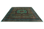 8x10 Light Green and Turquoise Turkish Tribal Rug