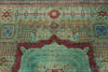 8x10 Light Green and Turquoise Turkish Tribal Rug