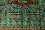 8x10 Green and Blue Turkish Tribal Rug