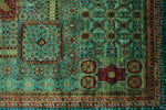 8x10 Green and Blue Turkish Tribal Rug