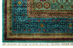 8x10 Green and Blue Turkish Tribal Rug