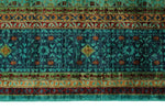 8x10 Green and Blue Turkish Tribal Rug