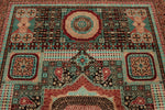 7x10 Rust and Multicolor Turkish Tribal Rug