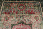 7x10 Magenta and Olive Green Turkish Tribal Rug