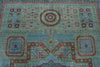 7x10 Light Blue and Green Turkish Tribal Rug