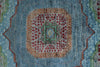 7x10 Light Blue and Green Turkish Tribal Rug