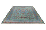 7x10 Light Blue and Green Turkish Tribal Rug