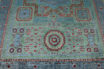 7x10 Light Blue and Green Turkish Tribal Rug