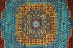 7x10 Turquoıse and Navy Turkish Tribal Rug