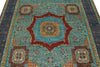 7x10 Turquoıse and Navy Turkish Tribal Rug