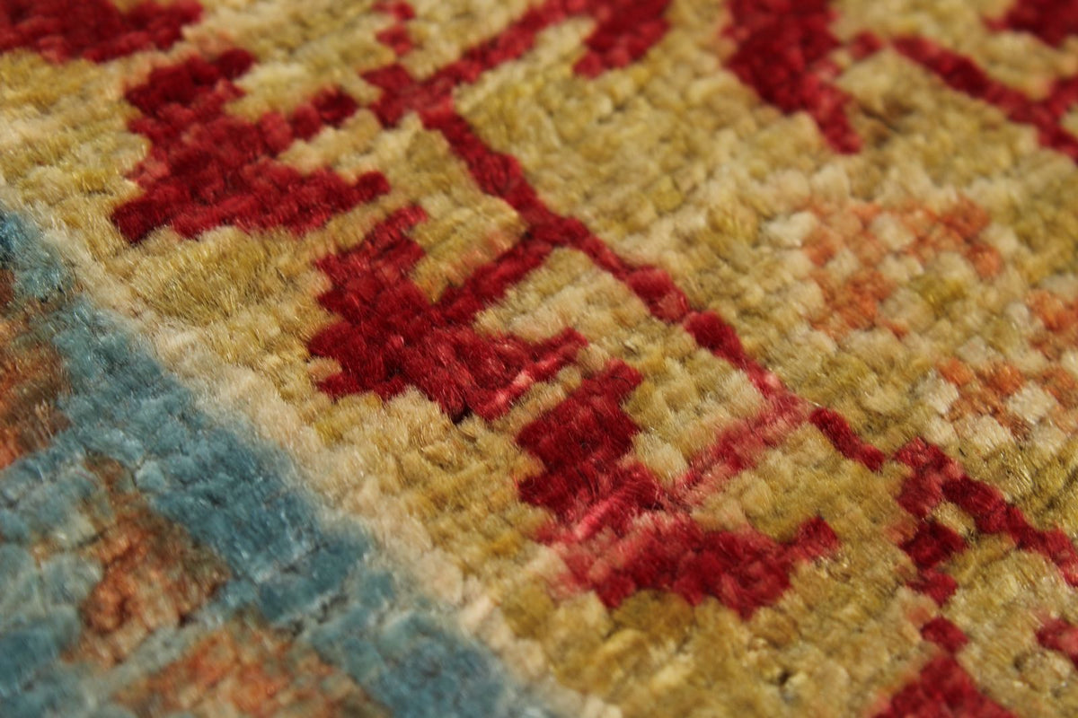 7x10 Black and Gold Turkish Tribal Rug