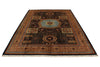 7x10 Black and Gold Turkish Tribal Rug