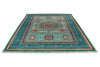 7x10 Light Blue and Navy Turkish Tribal Rug