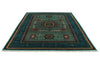 7x10 Light Blue and Navy Turkish Tribal Rug