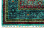 7x10 Light Blue and Navy Turkish Tribal Rug