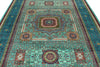 7x10 Light Blue and Navy Turkish Tribal Rug