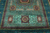 7x10 Light Blue and Navy Turkish Tribal Rug