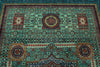 7x10 Light Blue and Navy Turkish Tribal Rug