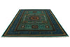 7x10 Green and Blue Turkish Tribal Rug