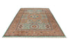 7x10 Green and Rust Turkish Tribal Rug