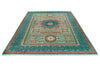 7x10 Light Green and Blue Turkish Tribal Rug