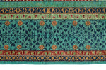 7x10 Light Green and Blue Turkish Tribal Rug