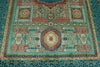 7x10 Light Green and Blue Turkish Tribal Rug