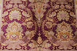 5x7 Purple and Ivory Turkish Silk Rug