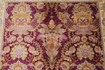 5x7 Purple and Ivory Turkish Silk Rug