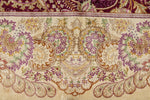5x7 Purple and Ivory Turkish Silk Rug