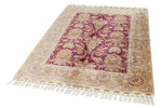 5x7 Purple and Ivory Turkish Silk Rug
