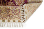 5x7 Purple and Ivory Turkish Silk Rug