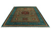 7x10 Green and Blue Turkish Tribal Rug