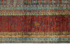 7x10 Light Blue and Red Turkish Tribal Rug