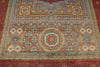 7x10 Light Blue and Red Turkish Tribal Rug