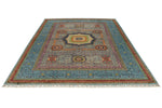 7x10 Multicolor and Blue Turkish Tribal Rug