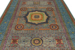 7x10 Multicolor and Blue Turkish Tribal Rug