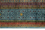 7x10 Multicolor and Blue Turkish Tribal Rug