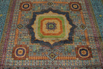 7x10 Multicolor and Blue Turkish Tribal Rug