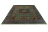 7x10 Green and Gray Turkish Tribal Rug