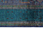 7x10 Purple and Green Turkish Tribal Rug