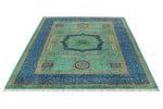 6x8 Turquoıse and Navy Turkish Tribal Rug